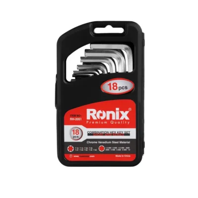 محصول RH-2051 رونیکس ابزاری کامل و کار راه بنداز است. مجموعه‌ای 18 عددی متشکل از 9 آچار آلن شش گوش و 9 آچار آلن ستاره‌ای.